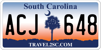 SC license plate ACJ648