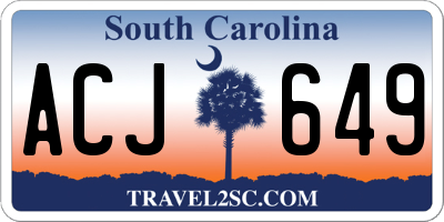 SC license plate ACJ649