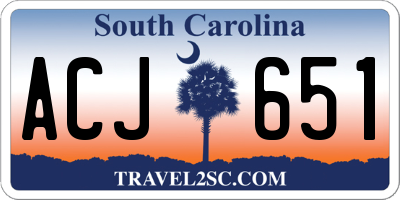 SC license plate ACJ651