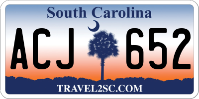 SC license plate ACJ652
