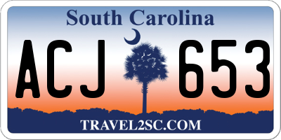 SC license plate ACJ653