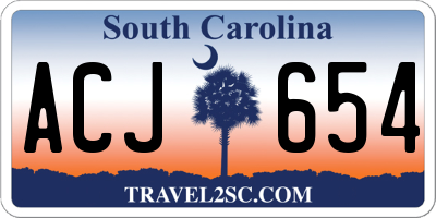 SC license plate ACJ654