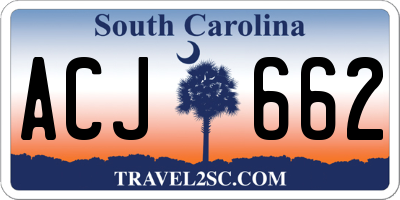 SC license plate ACJ662