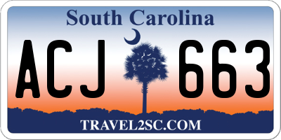 SC license plate ACJ663