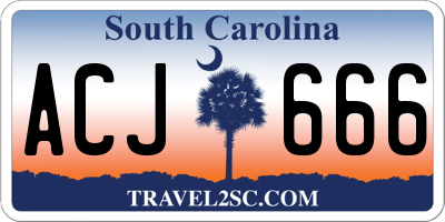 SC license plate ACJ666