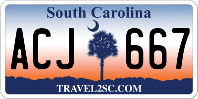SC license plate ACJ667