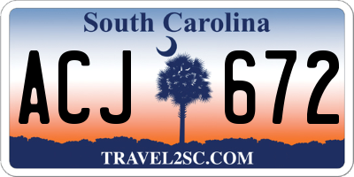SC license plate ACJ672