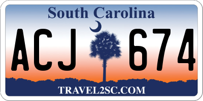SC license plate ACJ674