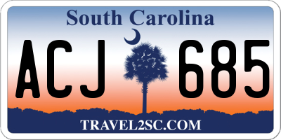 SC license plate ACJ685