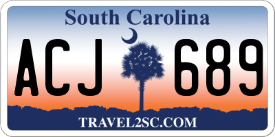 SC license plate ACJ689