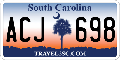 SC license plate ACJ698