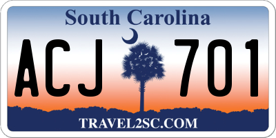SC license plate ACJ701