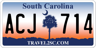 SC license plate ACJ714