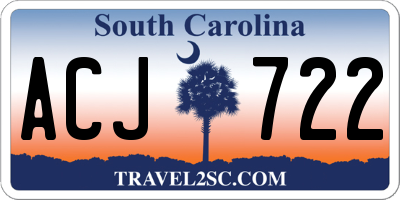 SC license plate ACJ722