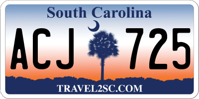 SC license plate ACJ725