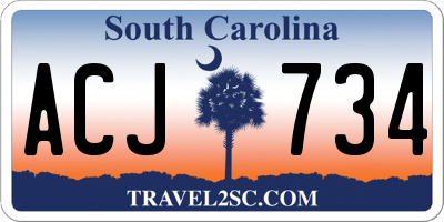 SC license plate ACJ734