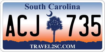 SC license plate ACJ735