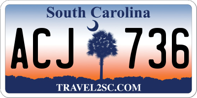 SC license plate ACJ736