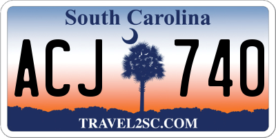 SC license plate ACJ740