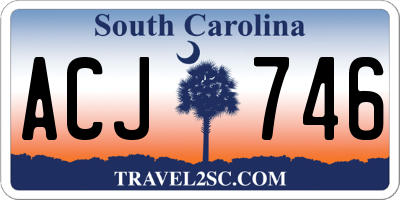 SC license plate ACJ746