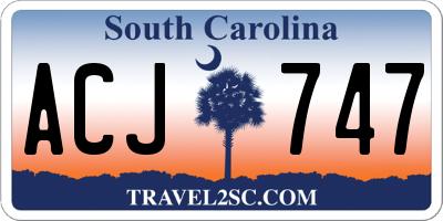 SC license plate ACJ747