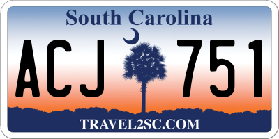 SC license plate ACJ751