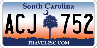 SC license plate ACJ752