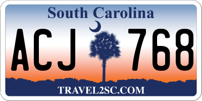 SC license plate ACJ768