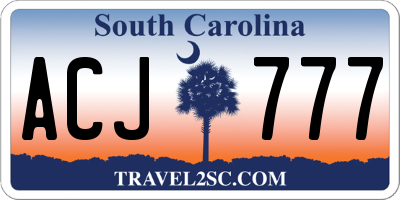 SC license plate ACJ777