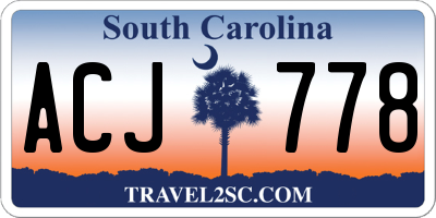 SC license plate ACJ778