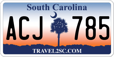 SC license plate ACJ785