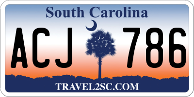 SC license plate ACJ786