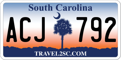 SC license plate ACJ792