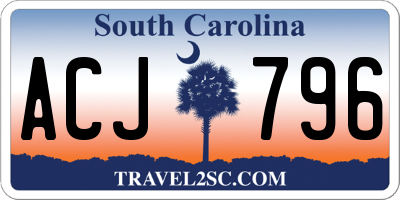 SC license plate ACJ796