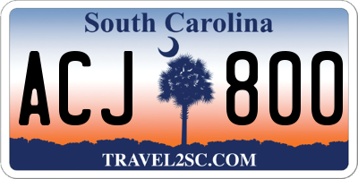 SC license plate ACJ800