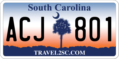 SC license plate ACJ801