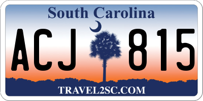 SC license plate ACJ815