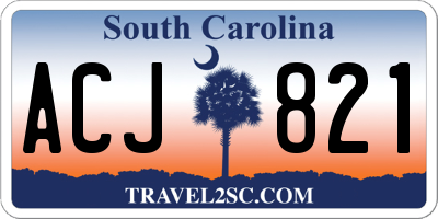 SC license plate ACJ821