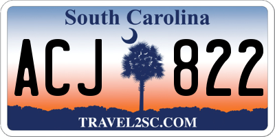 SC license plate ACJ822