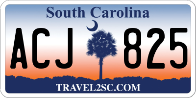 SC license plate ACJ825