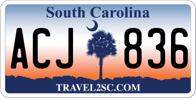 SC license plate ACJ836
