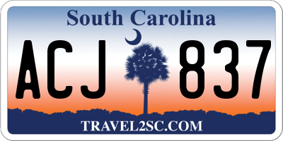 SC license plate ACJ837