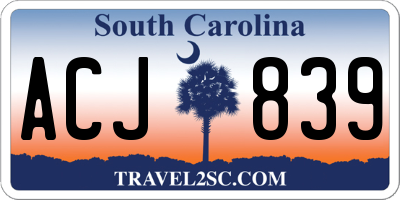 SC license plate ACJ839