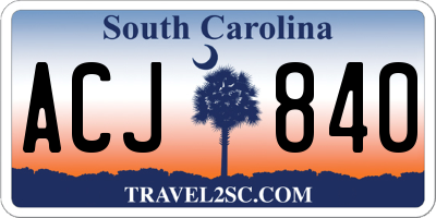 SC license plate ACJ840