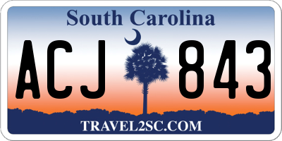 SC license plate ACJ843
