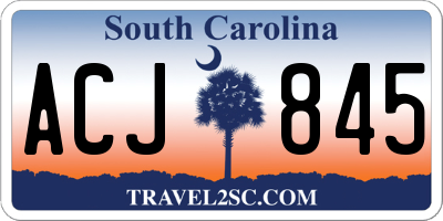 SC license plate ACJ845