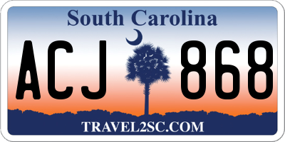 SC license plate ACJ868