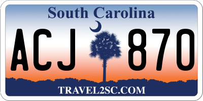 SC license plate ACJ870