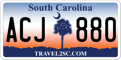 SC license plate ACJ880