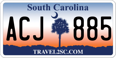 SC license plate ACJ885